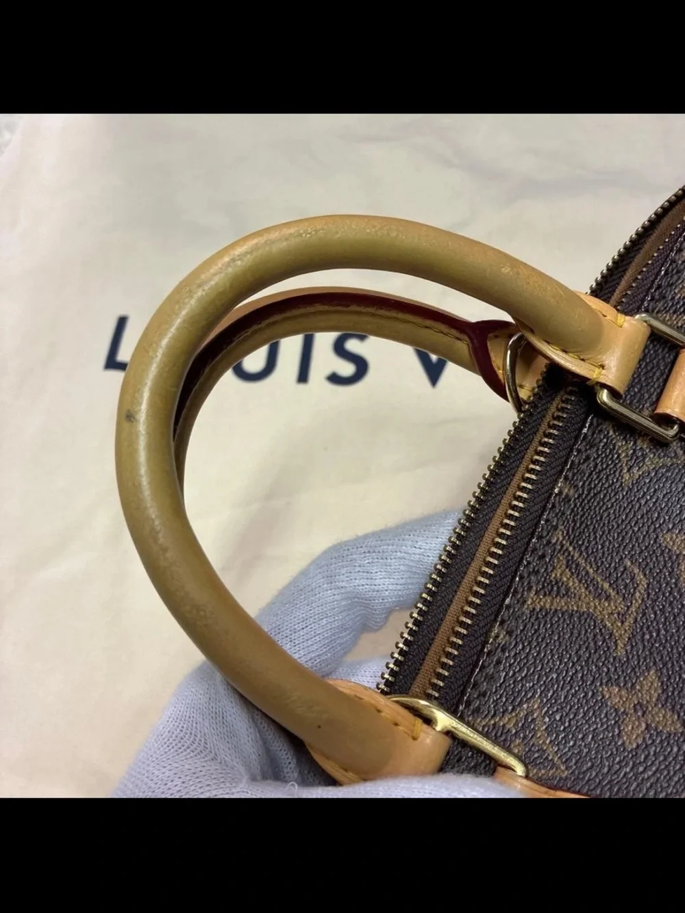 Louis Vuitton Monogram Alma PM Satchel in Brown and Natural Vachetta